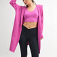 Open Front Longline Hoodie Cardigan: NEW ORCHID