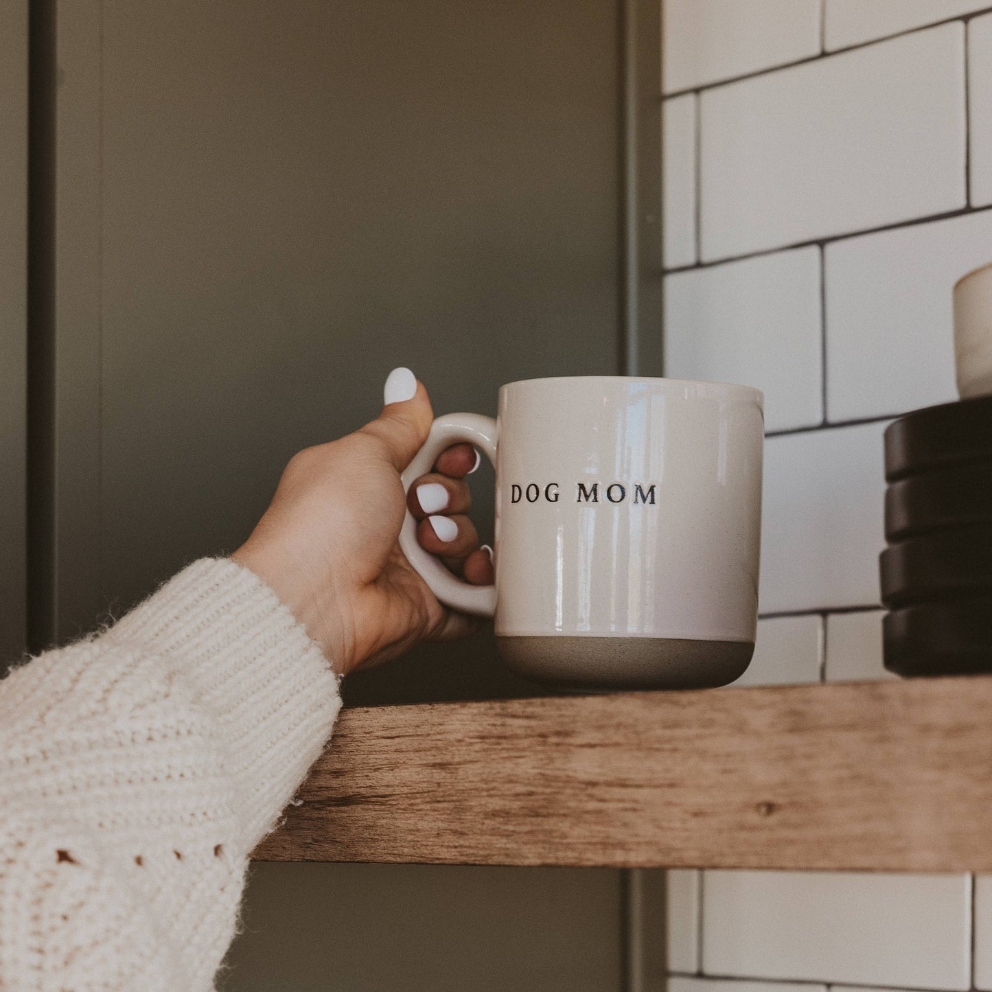 Mug: Dog Mom Stoneware Coffee Mug
