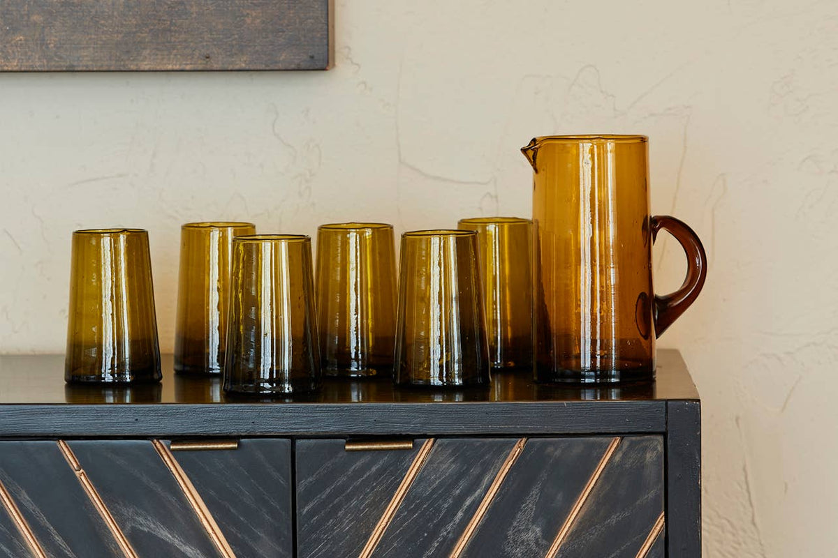 Verve Culture - Moroccan Cone Glassware Large - Amber: Amber