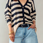 Cozy and Free Striped Cardigan: BURNT SIENNA/CREAM