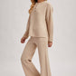 Textured Knit Top & Pant Set: OATMEAL
