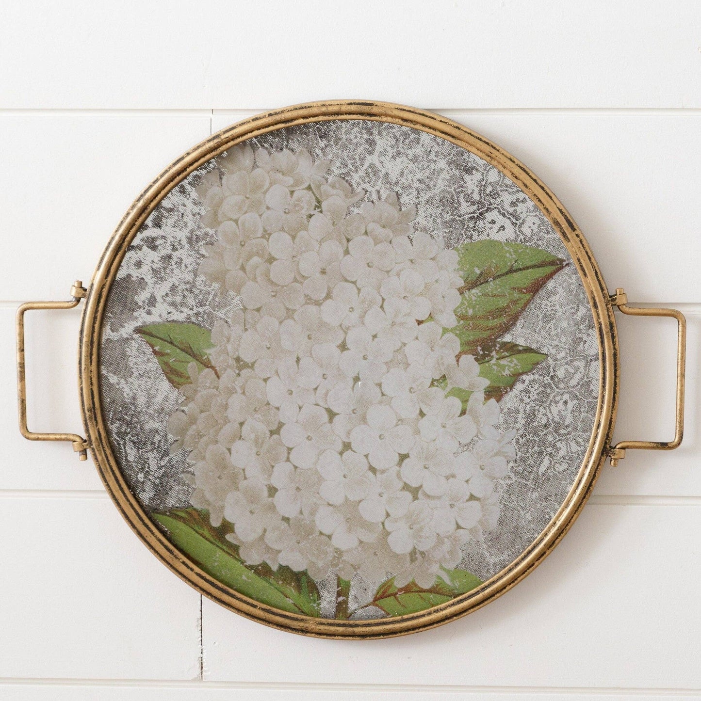 Glass Hydrangea Tray Wall Decor
