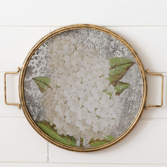 Glass Hydrangea Tray Wall Decor