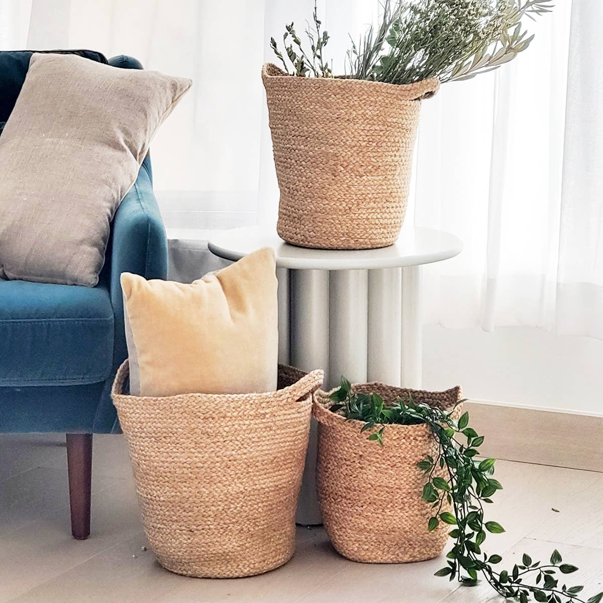 Handwoven Storage • Kata Basket with Slit Handle-Set of 3