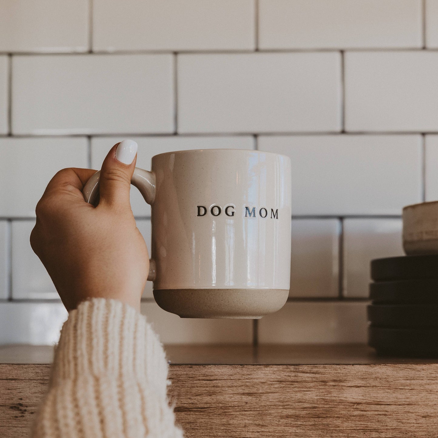 Mug: Dog Mom Stoneware Coffee Mug