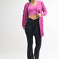 Open Front Longline Hoodie Cardigan: BLUE DEPTH