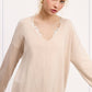 La Miel - JBS3122-V-neck Long Sleeve Lightweight Knit Top Christmas: Apple Green / S