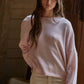 By Together - W2114 | Knit Sweater Rolled Round Neck Pullover Top: Green / M