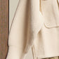 Mello. - Oversize Jacket with Knit Sleeve: Cream / ML