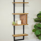 Wood 34 in. Brown Five Tiered Wall Mounted Shelf