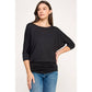 Heimious - 3/4 Dolman Sleeve Round neck Modal Jersey  Top, 2503: White / M