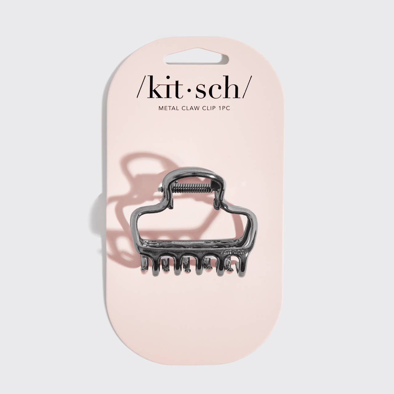 Metal Medium Open Shape Puffy Claw Clip - HEMATITE