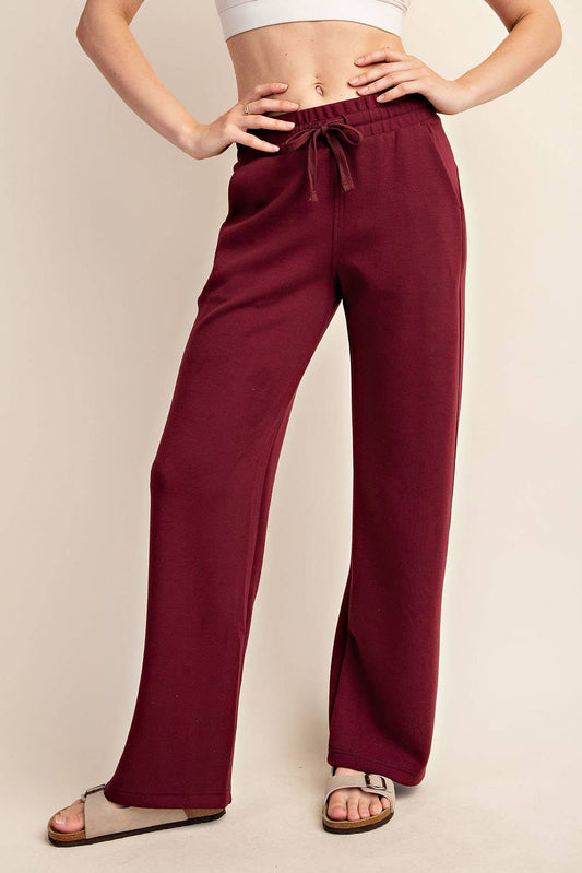 Modal Scuba Straight Pant: WINE