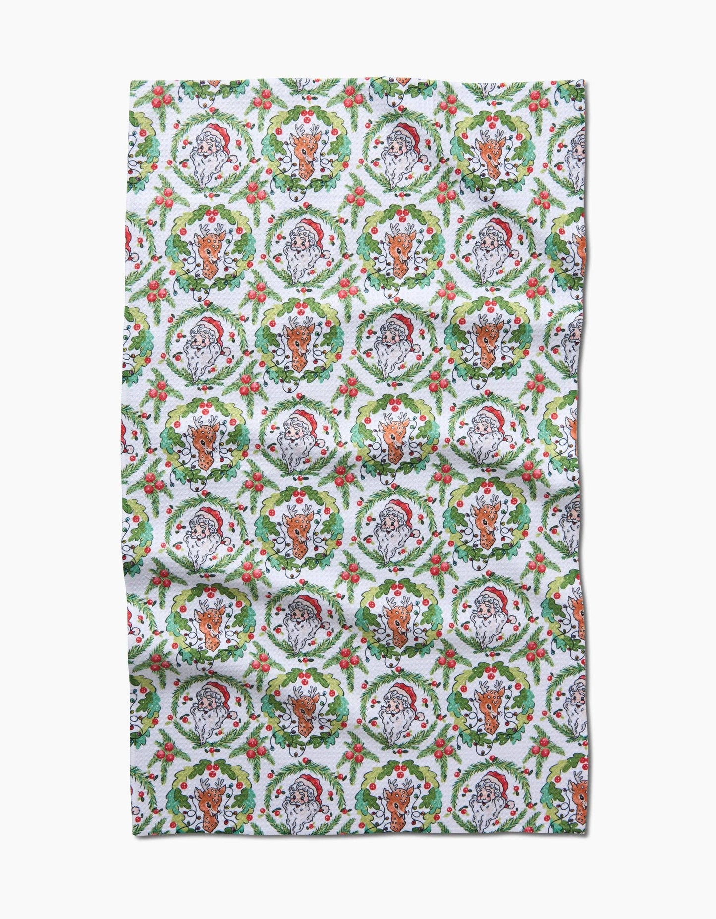 Geometry - Berry Retro Holiday Tea Towel