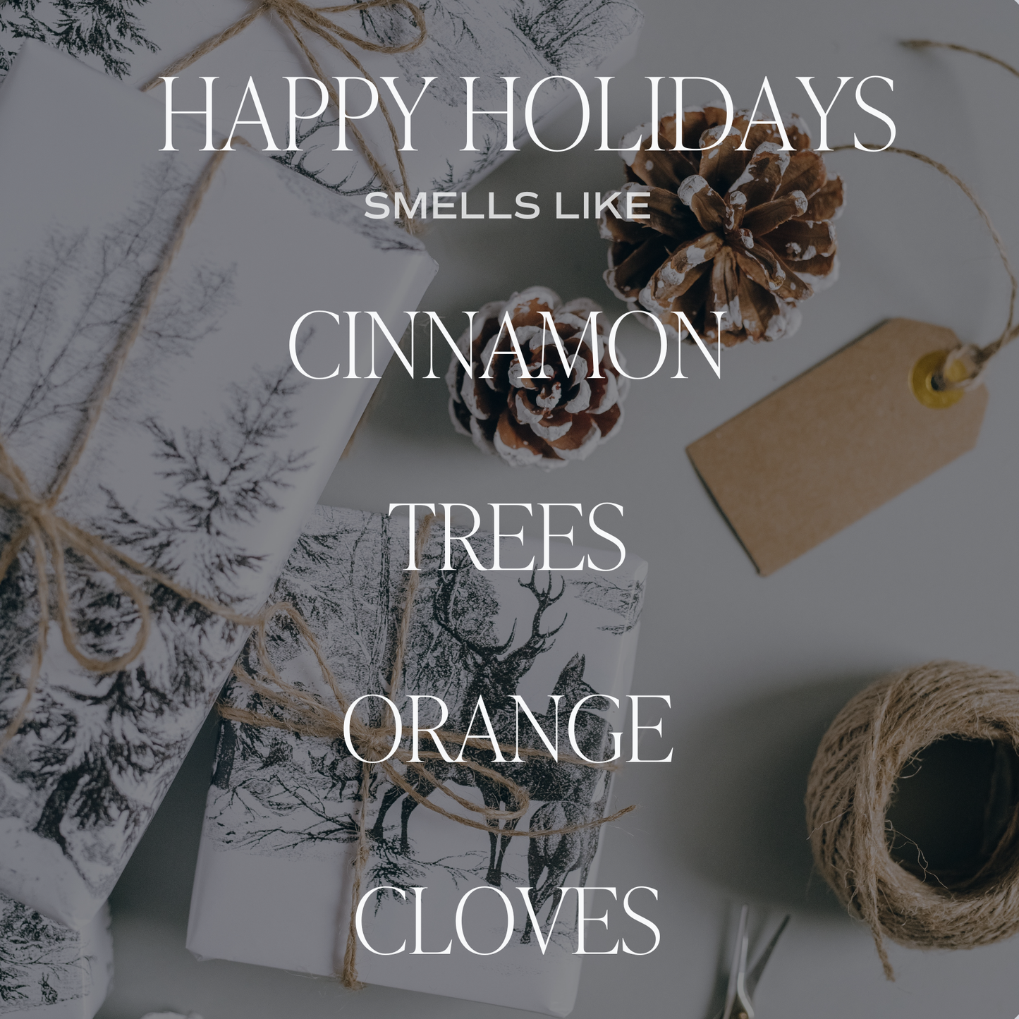 Candle: Happy Holidays 15 oz Soy Candle, Matte Jar-