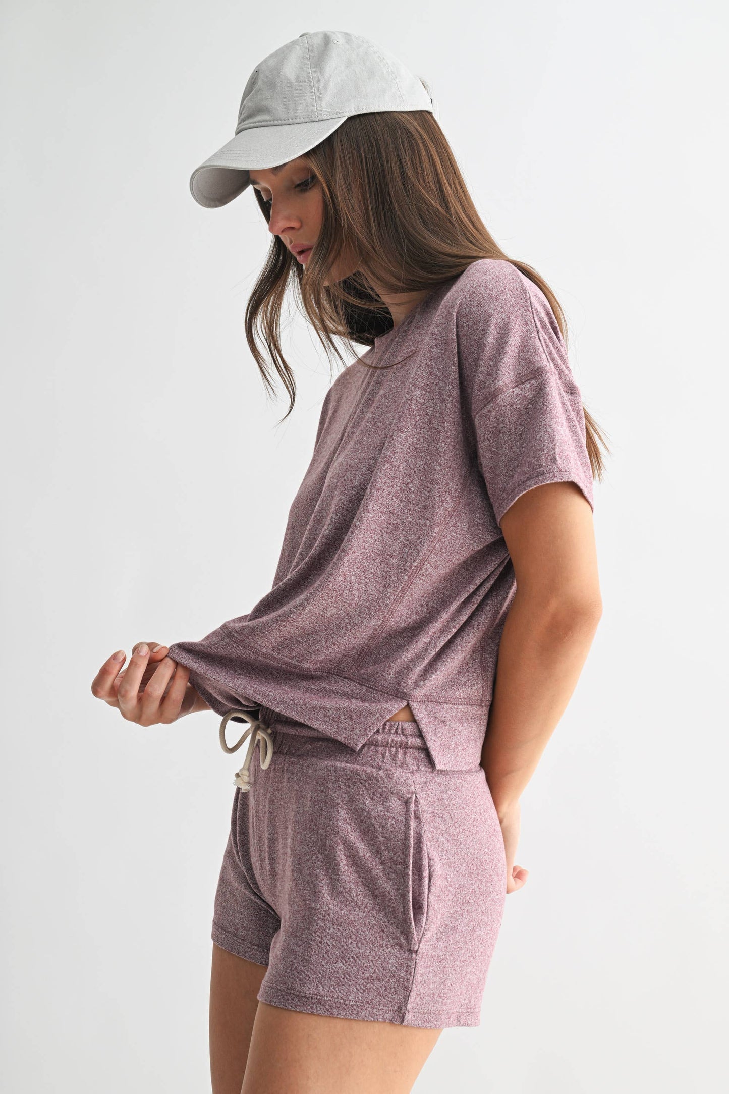 Mono B - Brushed Hacci Dolman Top: BURNT AMBER / S:M:L (2:2:2)