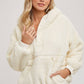 Sherpa Hoodie Pullover: CREAM