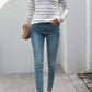 NINEXIS - CWTBLL4033_VINTAGE CASUAL STRIPED LONG SLEEVE TEE: KHAKI / (M) 1