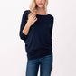 Heimious - 3/4 Dolman Sleeve Round neck Modal Jersey  Top, 2503: White / M