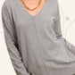 La Miel - JBS3122-V-neck Long Sleeve Lightweight Knit Top Christmas: Apple Green / L