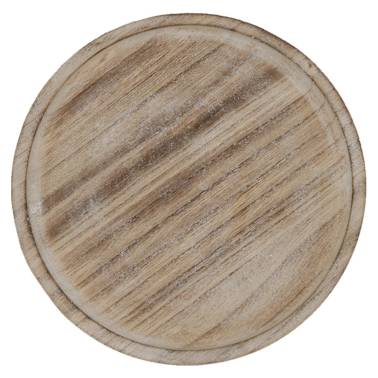 Rustic Round Wood Tray - 7x7x8