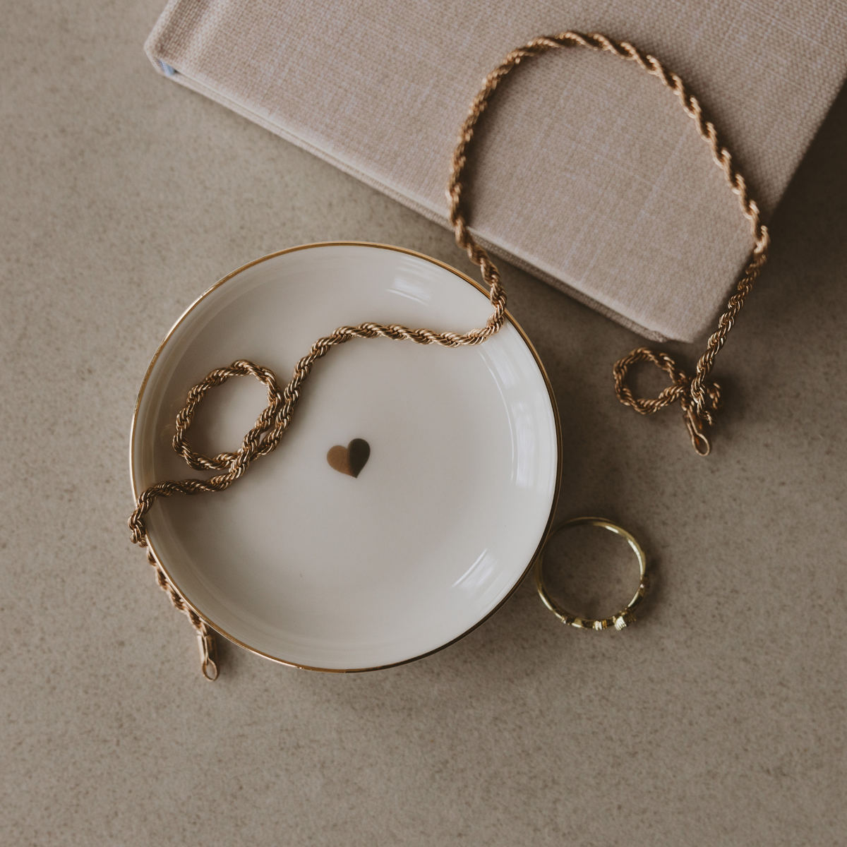 Sweet Water Decor - Gold Heart Jewelry Dish - Home Decor & Gifts