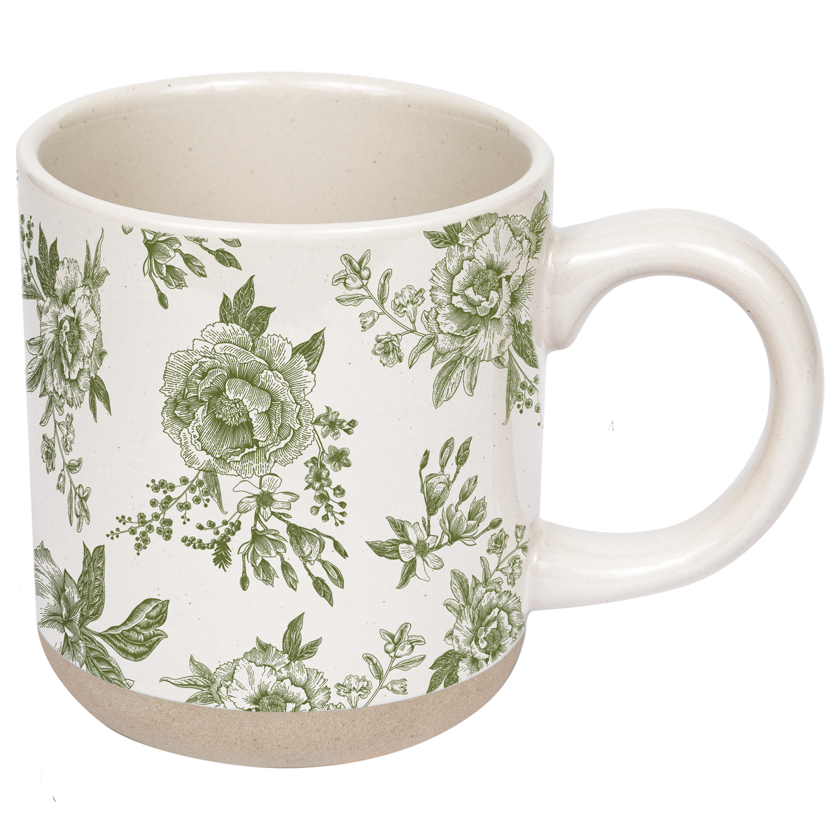 Mug: Green Delft Stoneware Coffee Mug