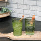 Kate Aspen - 13 oz. Vintage Textured Sage Green Drinking Glasses (6 pcs)