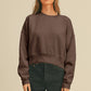 Honestee - Blank Short Cropped Long Sleeve Sweatshirt: MUSTARD / XL