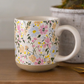 Mug: Floral Stoneware Coffee Mug
