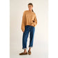 The GREii - Exposed Seam Knit Sweater: CAMEL / S