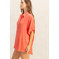 Dropped Shoulders Half Placket Shirt: ORANGE