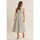 in february - SOFT-GLOW COTTON BLEND LUREX STRIPE FIT AND FLARE MIDI DRESS: RED / M