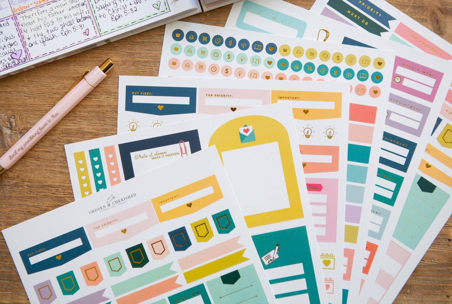 Chosen & Cherished - Planner Stickers | Sticker Set For Planner
