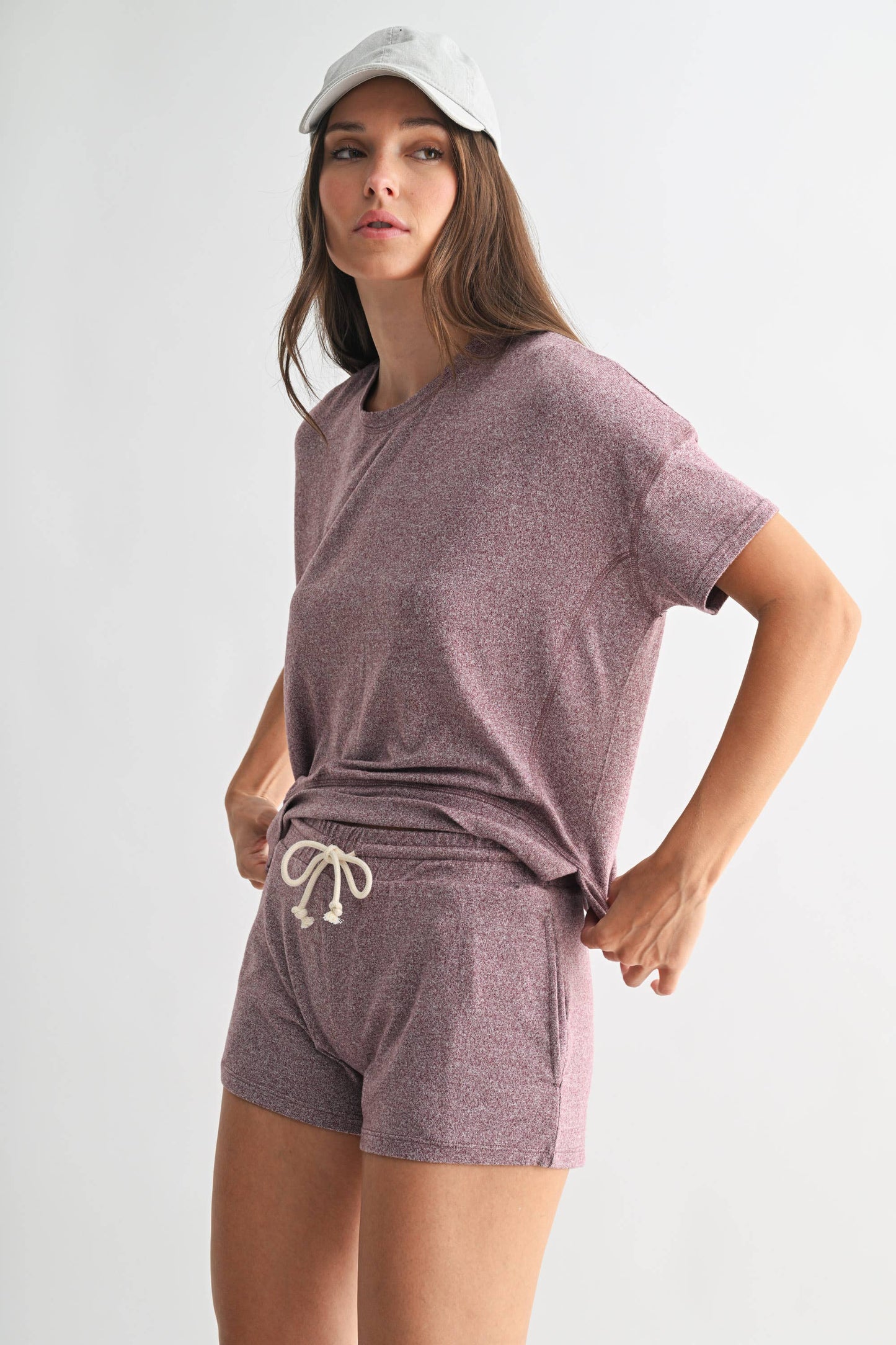 Mono B - Brushed Hacci Dolman Top: BURNT AMBER / S:M:L (2:2:2)