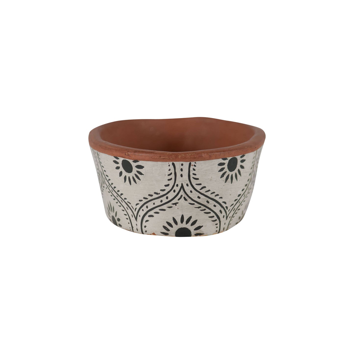 Jenica Oval Terracotta Planter Hand Painted Floral