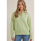 in february - MORNING LIGHT UPLIFTING SOFT PASTEL POLO SWEATER TOP: BUTTER YELLOW / M
