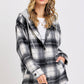 Classic Plaid Hooded Shacket: IVORY/BLACK