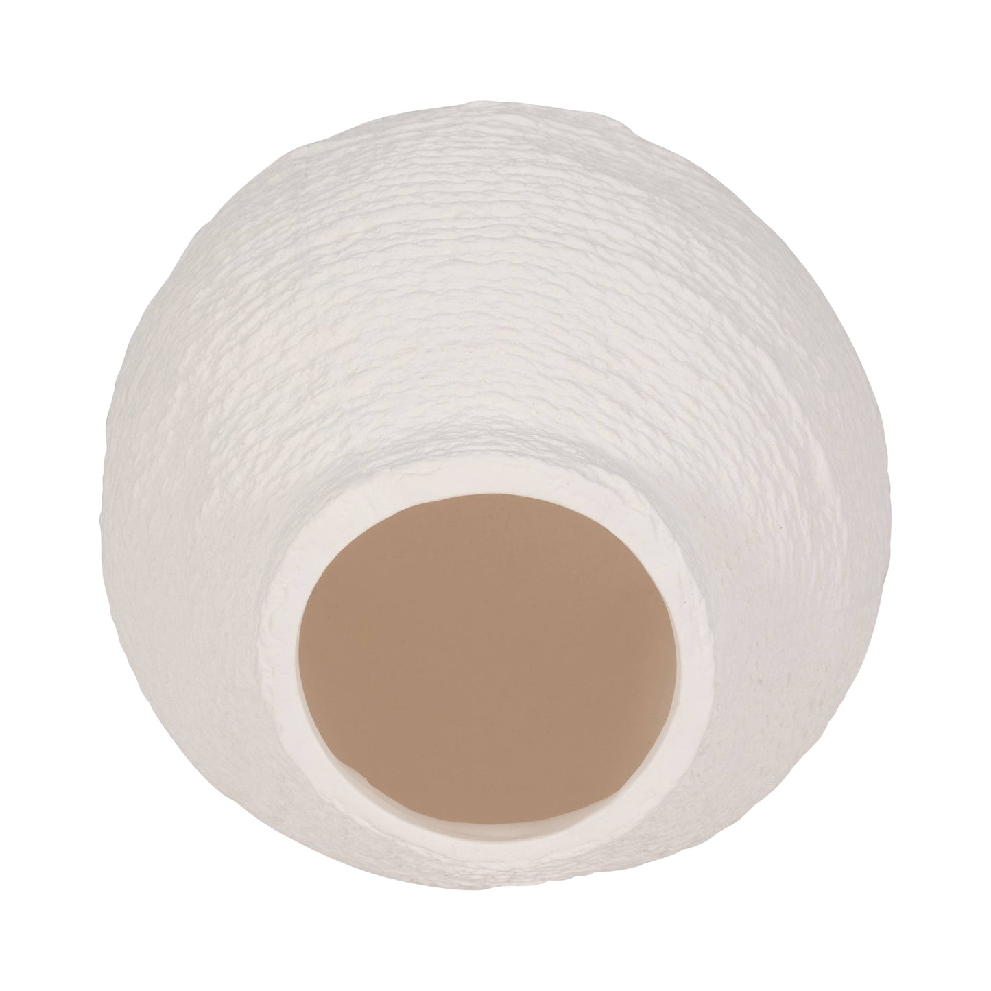 Sagebrook Home - Decorative Vase - White Ceramic Woven Textured Coastal, 7 in