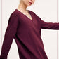 La Miel - JBS3122-V-neck Long Sleeve Lightweight Knit Top Christmas: Apple Green / S