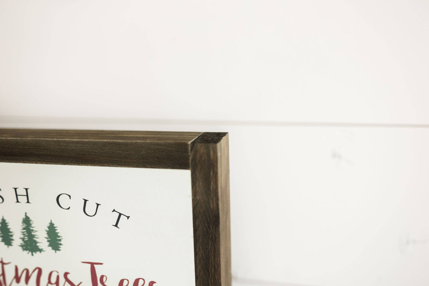 Fresh Cut Christmas Trees | Wall Art: Light Brown Frame / 12 inches x 8 inches