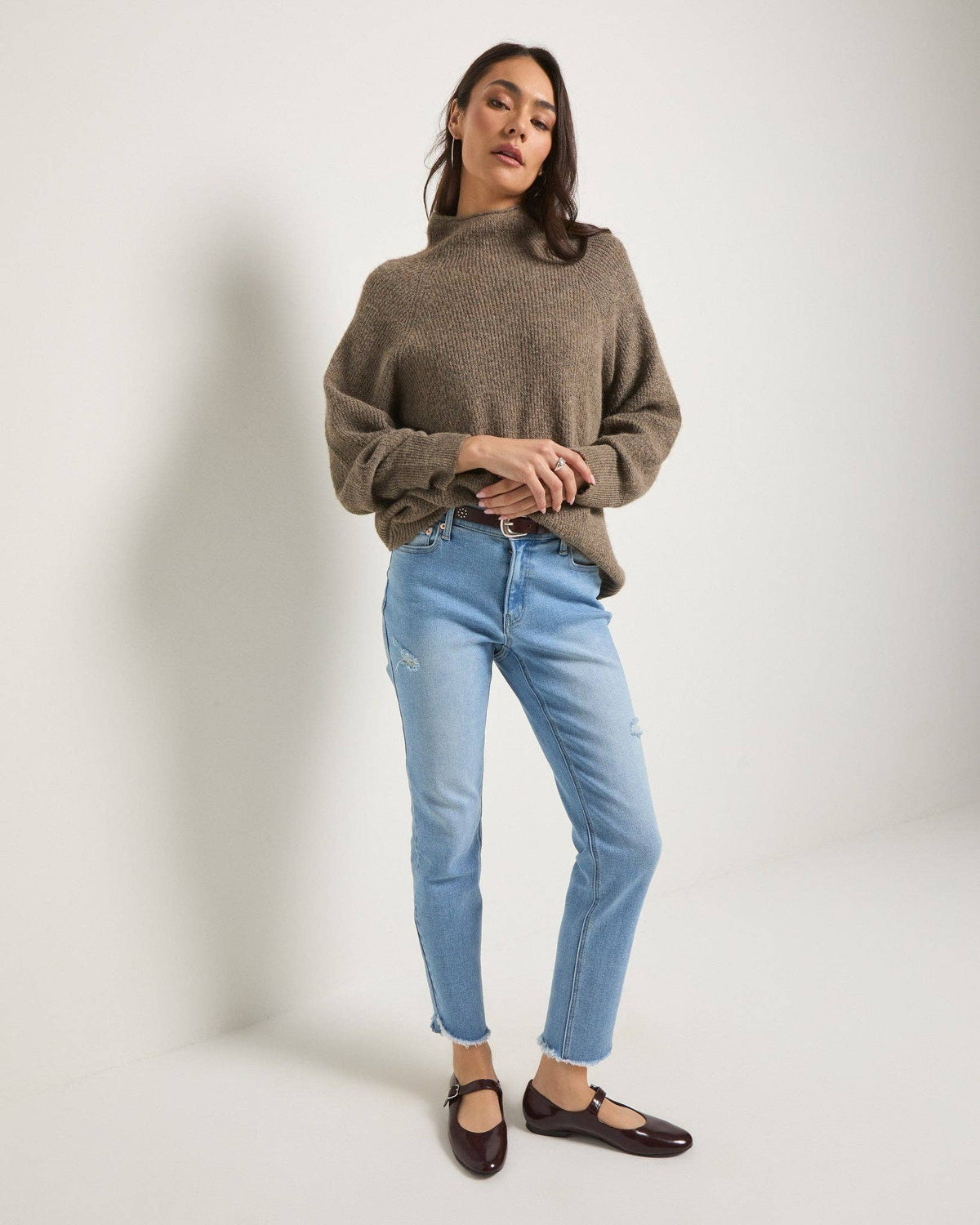 Seventy Eight and Sunny (SEAS) - Driftwood Sweater: Olive Marled / S