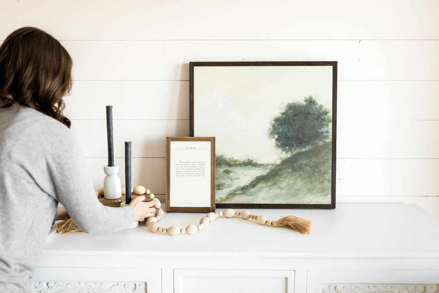 Under the Elm | Fine Art: Dark Brown Frame / 24 inches x 24 inches