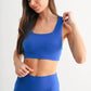 Venice Cloud Light Square Neck Sports Bra: HALOGEN BLUE