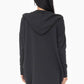 Open Front Longline Hoodie Cardigan: BLUE DEPTH