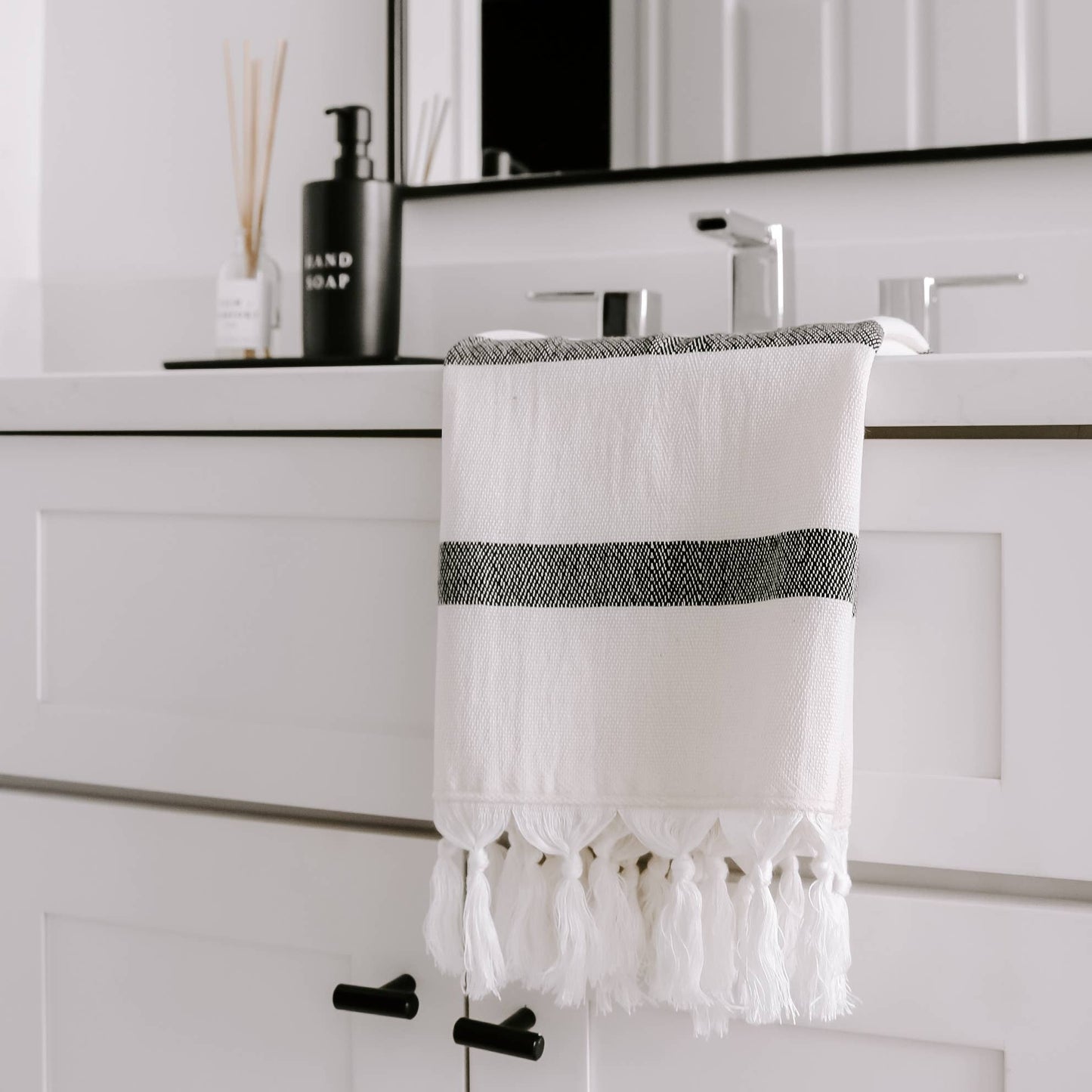 Turkish Cotton Hand Towel, Single Stripe-