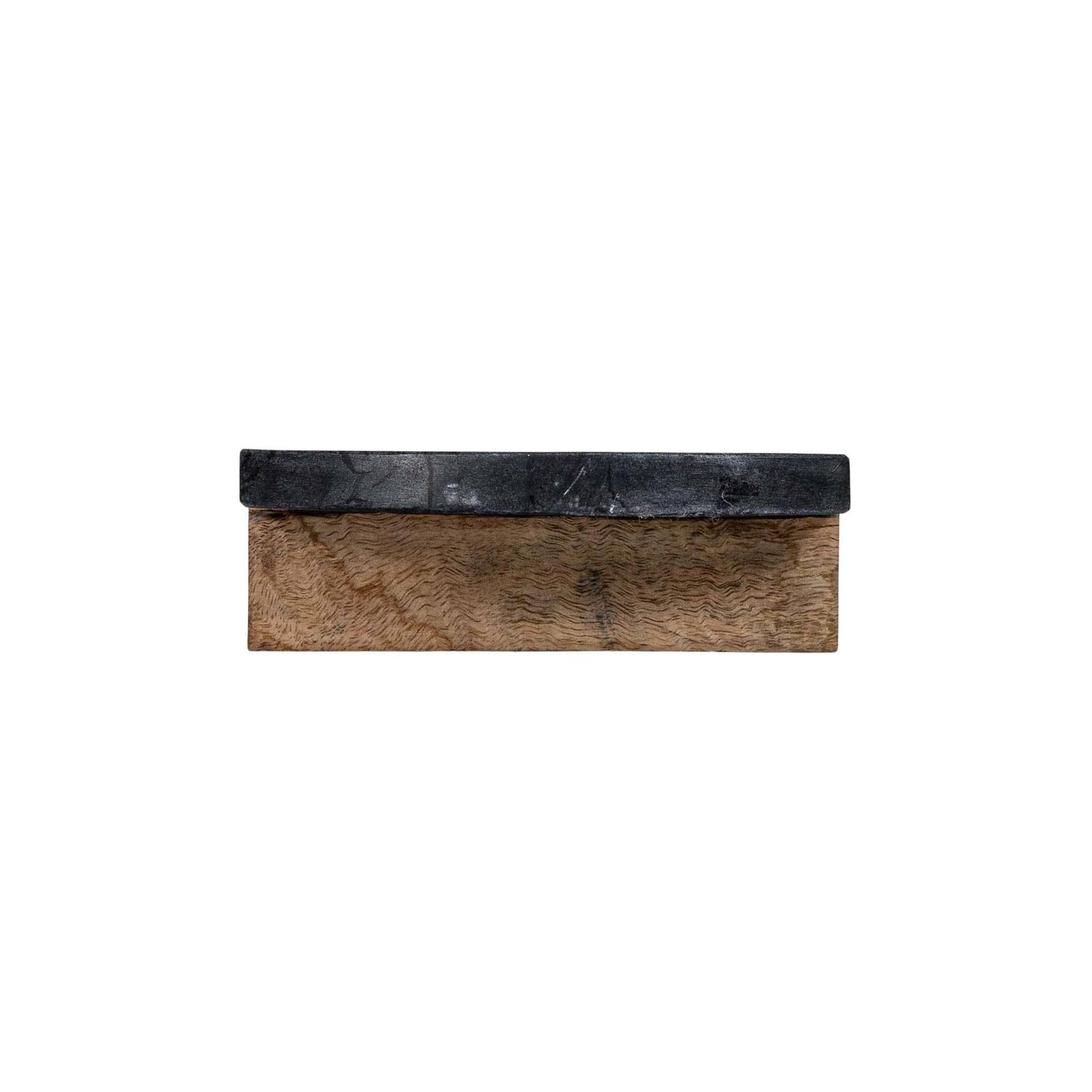 Louisa Footed Charcuterie Board Black Marble & Mango Wood