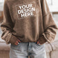 Lovesoft - Customized Drop Shoulder Crew Neck Pullover Sweatshirt: Orange / 75%Polyester+25%Cotton / M