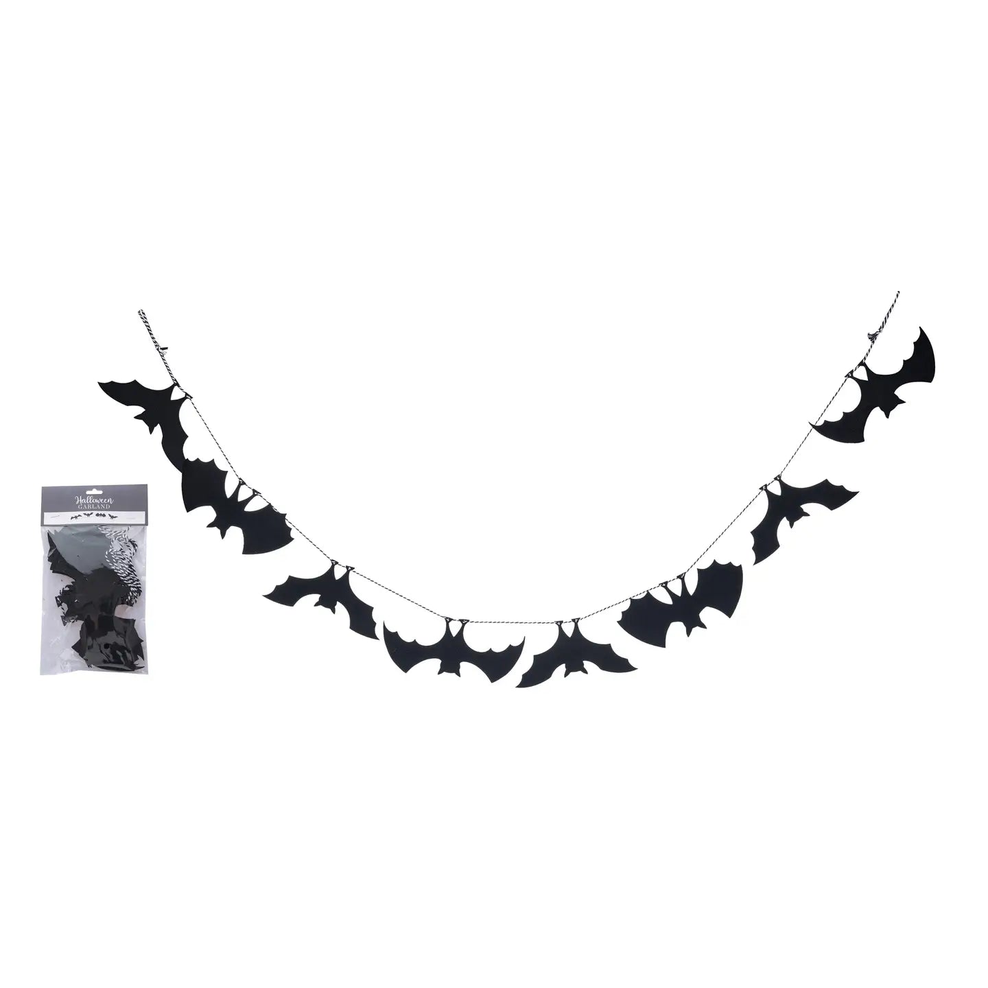 Fabric 70" Black Harvest Bat Banner