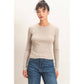 HYFVE - Crew Neck Long Sleeve Top: DARK BROWN / S-M-L(2-2-2)